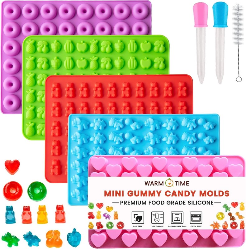 Gummy Bear Candy Molds Silicone Mini Gummy Molds W/ 2 Droppers Food Grade gallery