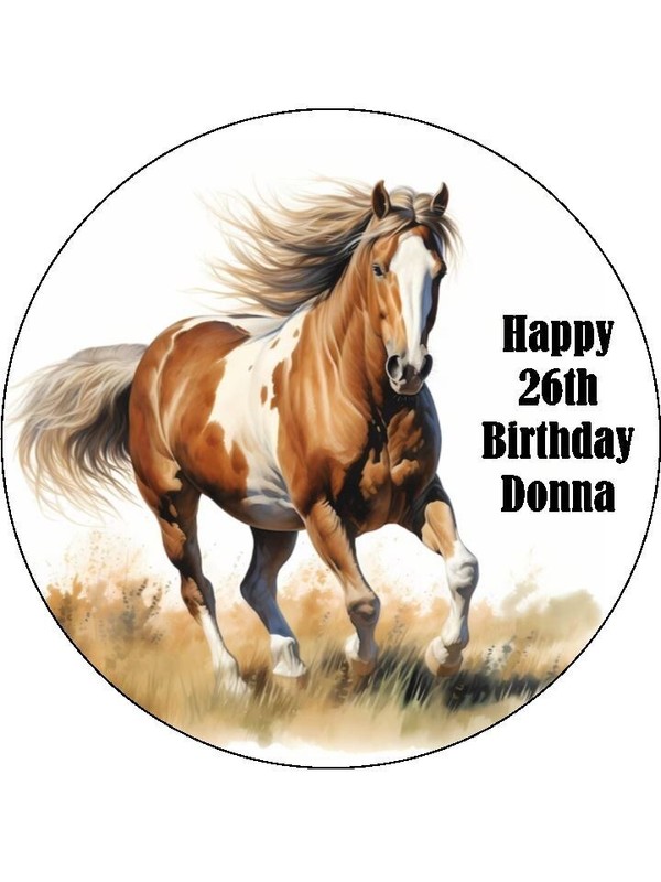 Brown Horse Cake & Cupcake Toppers – Edible Wafer Party Decorations – 3 Sizes