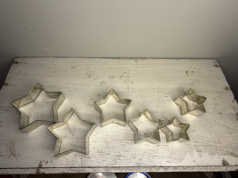 Vintage Ateco Plain Star Cookie Cutter Set of 6 Piece Set 1 3/4" to 3 1/2" #7805 gallery