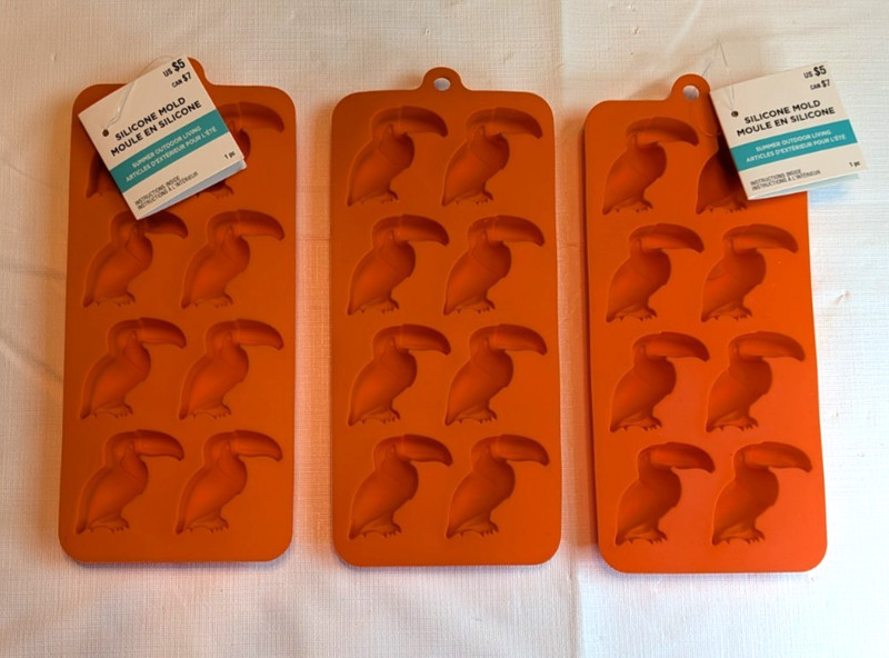 Silicone Molds Toucan Birds For Candy Baking Crafts Lot of 3