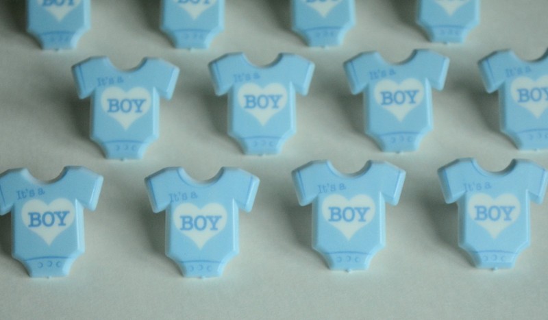 12 It’s a Boy Blue Bodysuit Cupcake Rings Baby Shower Gender Reveal Party Favor