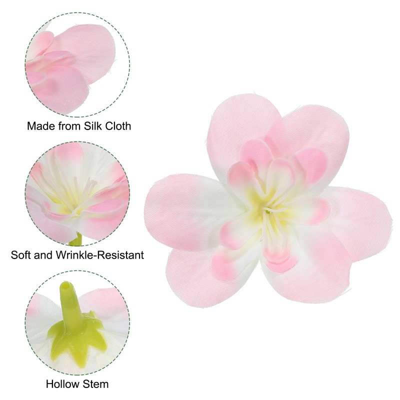 16Pcs Artificial Orchid Petals Faux Orchid Flower Head Fake Flowers Pink gallery