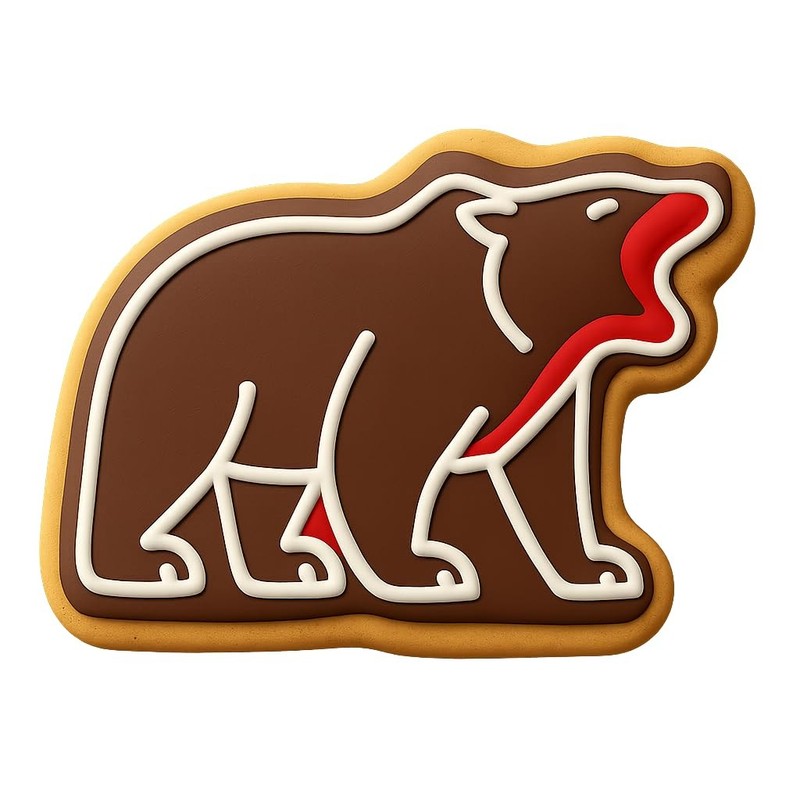 Roaring Forest Bear Cookie Cutter & Stamp, Fondant, Clay - 4x2.8" gallery