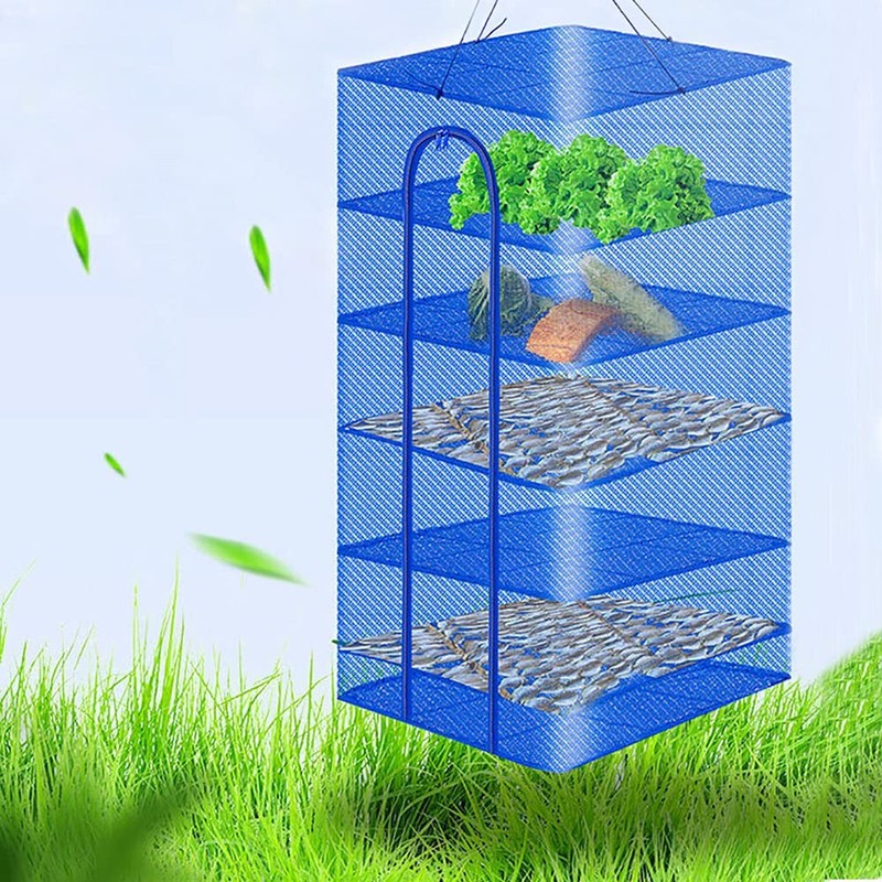 Hanging Drying Net Foldable Rack 6 Layer Fish Mesh Collapsible Zipper Organizer gallery