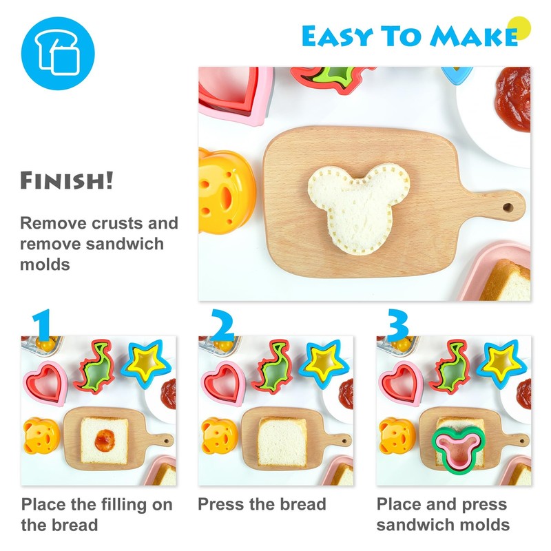 Sandwich Cutter and Sealer 5~Pack for Kids Lunchbox Bento Box gallery