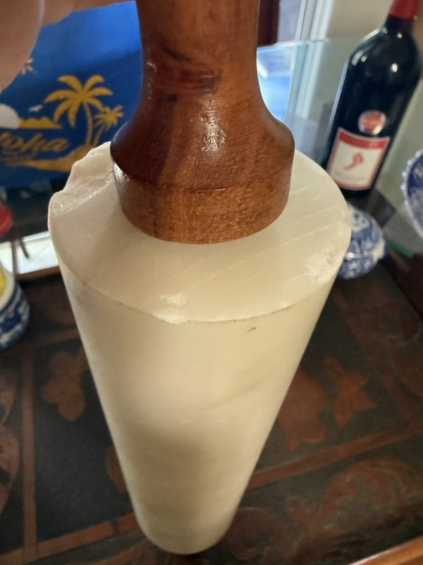 Vintage Marble Rolling Pin w/ Wooden Handles gallery