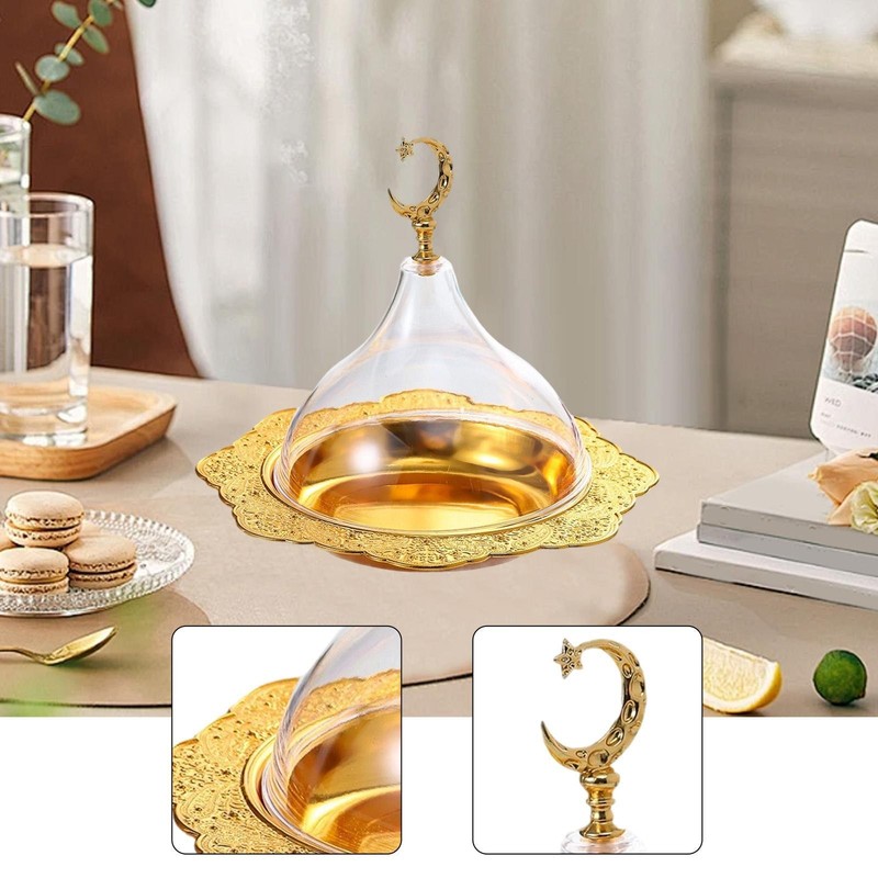 Cake Plate with Lid Snack Plate Multipurpose Home Decor Fruit Tray Small for gallery