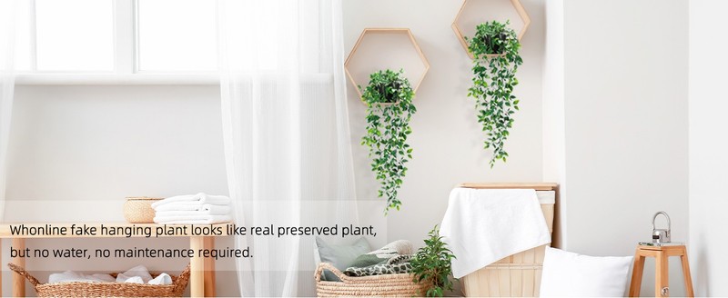 Wline Fake Hanging Plants, Artificial Small Potted Plants for Indoor gallery