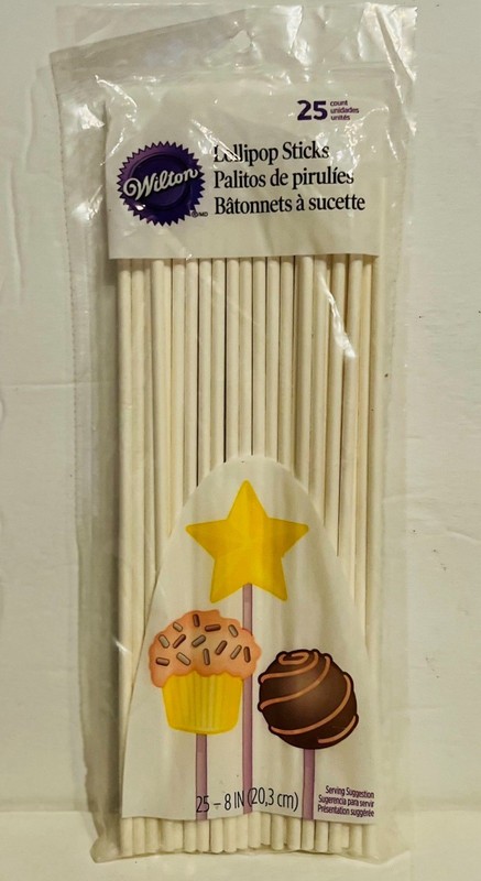 Wilton 8 inch Cake-Pops Lollipop Sticks 25 count