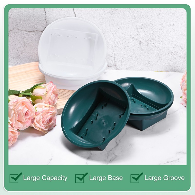 3-Pack Floral Arrangement Bowls, 6.3 Inch Floral Foam Bowl [Green] gallery