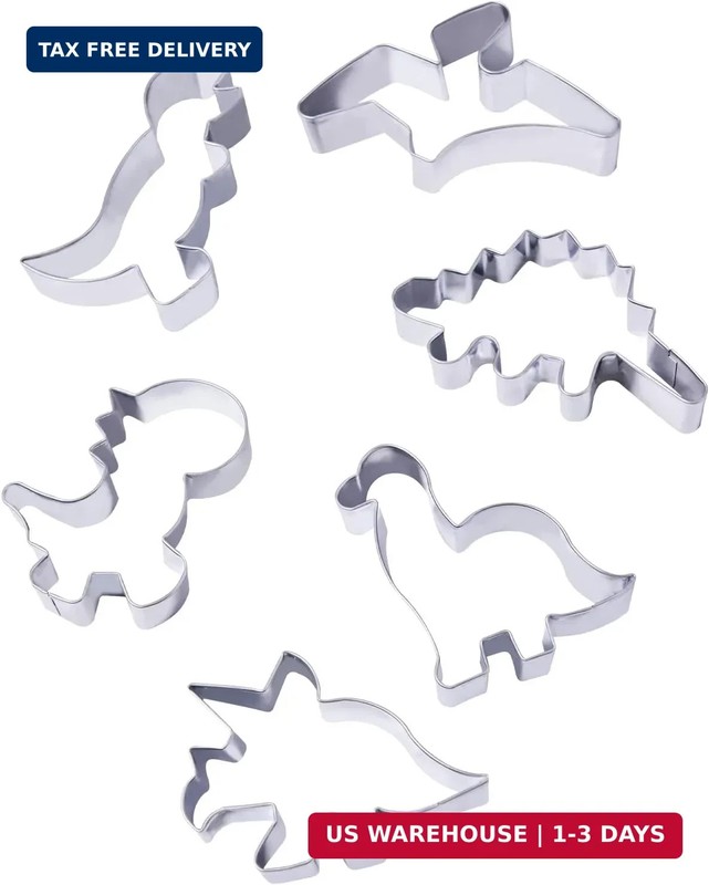 hitsuki Dinosaur Cookie Cutters,Stainless Steel Metal Fun Dino Cookie Cutter for gallery