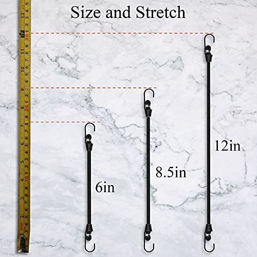 Small Bungee Cords with Hooks - Mini Bungee Cords - 10 Pcs 6 Inch Black gallery