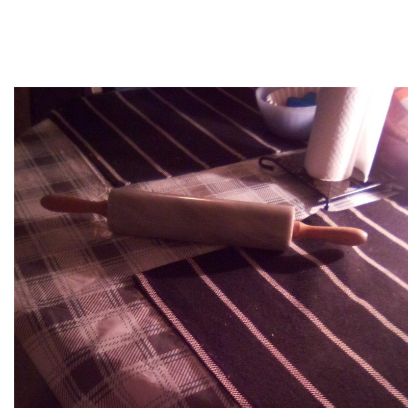 Marble and Wood Rolling Pin with Handles for Baking and Cake Decorating