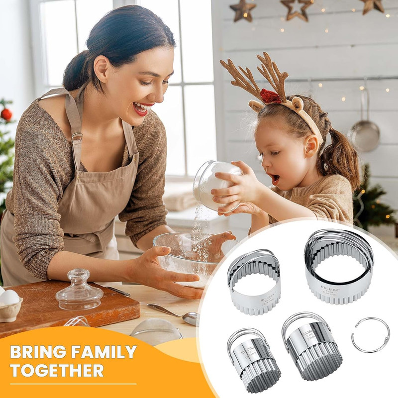 Biscuit Cutter Set (5 Pieces/Set), Stainless Steel round Biscuit Cutters with Ha gallery