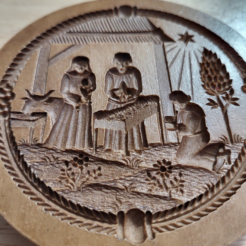 Anis Paradies Springerle Cookie Mold Christmas Nativity Manger Swiss Handmade gallery
