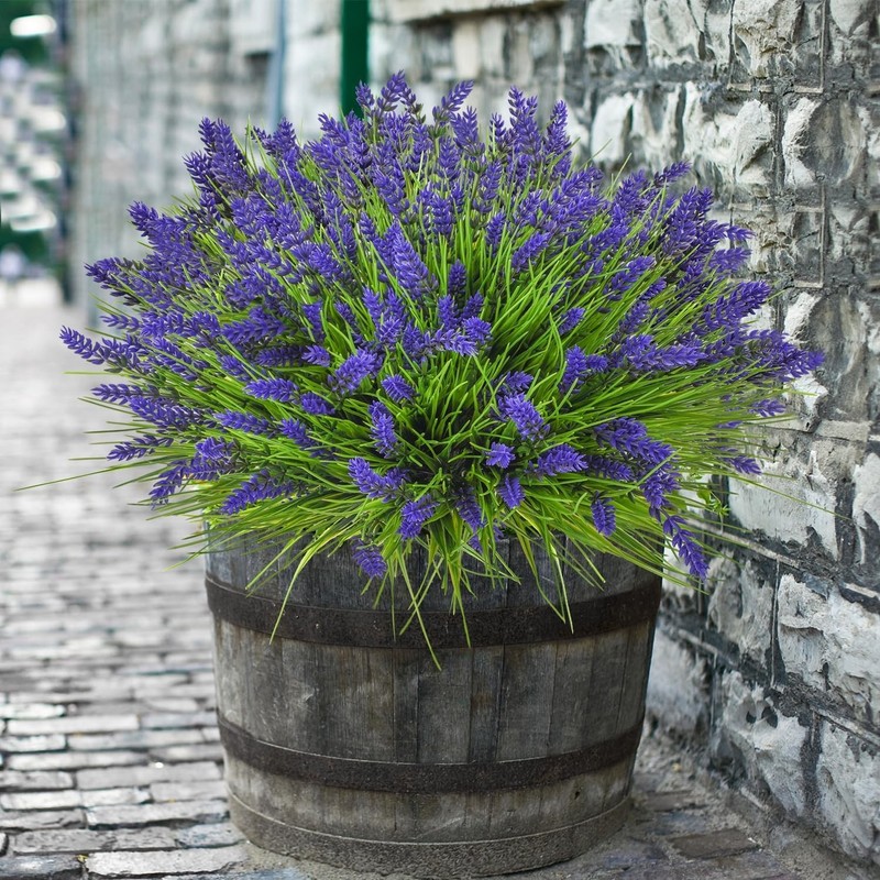 Trytuny Artificial Plants Outdoor 20Pcs Lavender Artificial Flowersfake Plants gallery