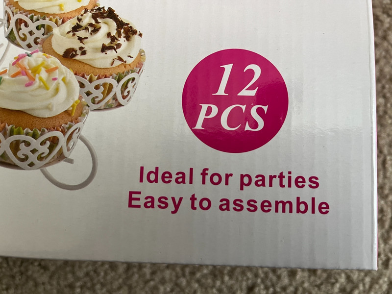 NIB CHARMED FASHION CUPCAKE STAND 12 PIECE WHITE METAL SPIRAL DISPLAY PARTY DECO gallery