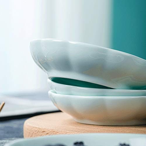Sizikato 6pcs Light Blue Porcelain Snack Plates, 4-Inch Small, gallery