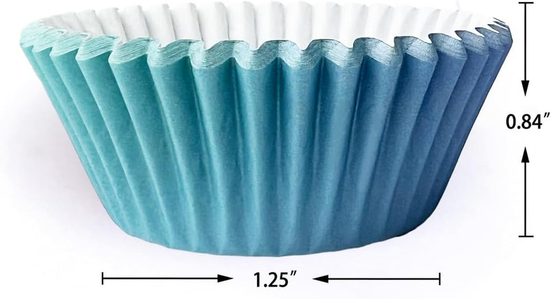 300PCS Mini Gradient Cupcake Liners Cupcake Cups 6 Designs Small Blue Gradient C gallery