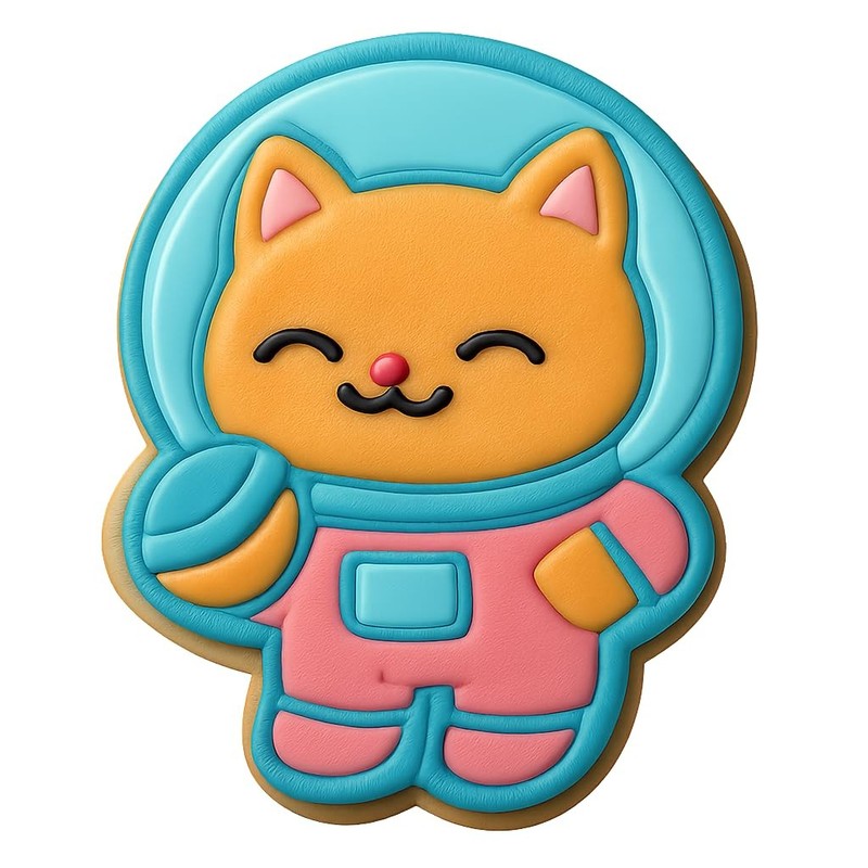 Planet Explorer Chibi Space Kitten Cookie Cutter & Stamp - 4x3 gallery