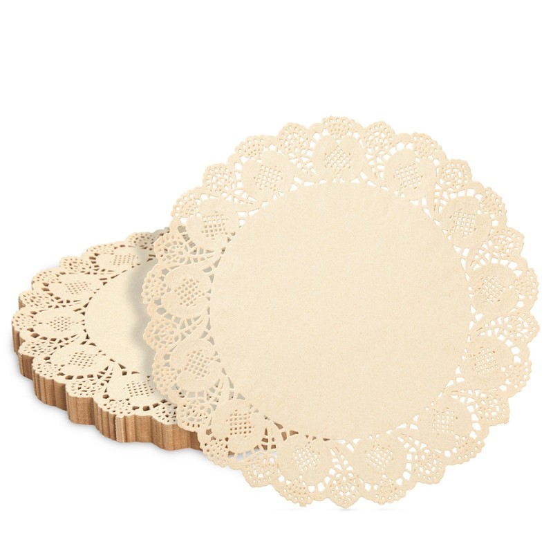 Juvale Paper Placemats – 12-Inch Round, Brown, 250 Count – 12-Inch, Brown