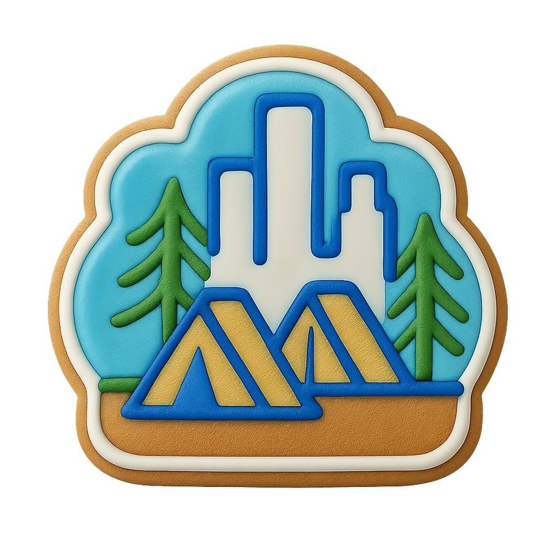 Camping in the City Cookie Cutter & Stamp, Fondant & Clay – 4×3.8