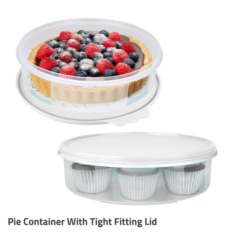 SIGNORA WARE Pie Carrier with Lid – 2-Piece Multipurpose Cupcake White gallery