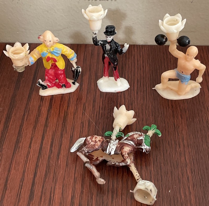 4 VTG Circus Cake Hard Plastic Toppers Hong Kong