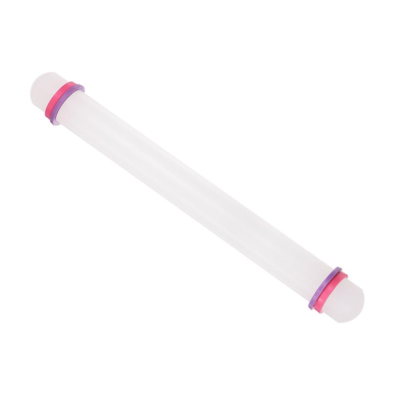 Fondant Rolling Pin, 13″ Length, PP Plastic Non-Stick Guide Rings Fondant Rol…