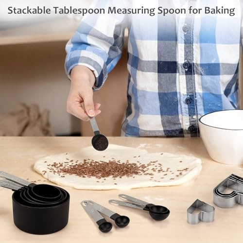 Measuring Cups & Spoons Set, 10 Pcs Plastic Cups and Spoons With Stainless gallery