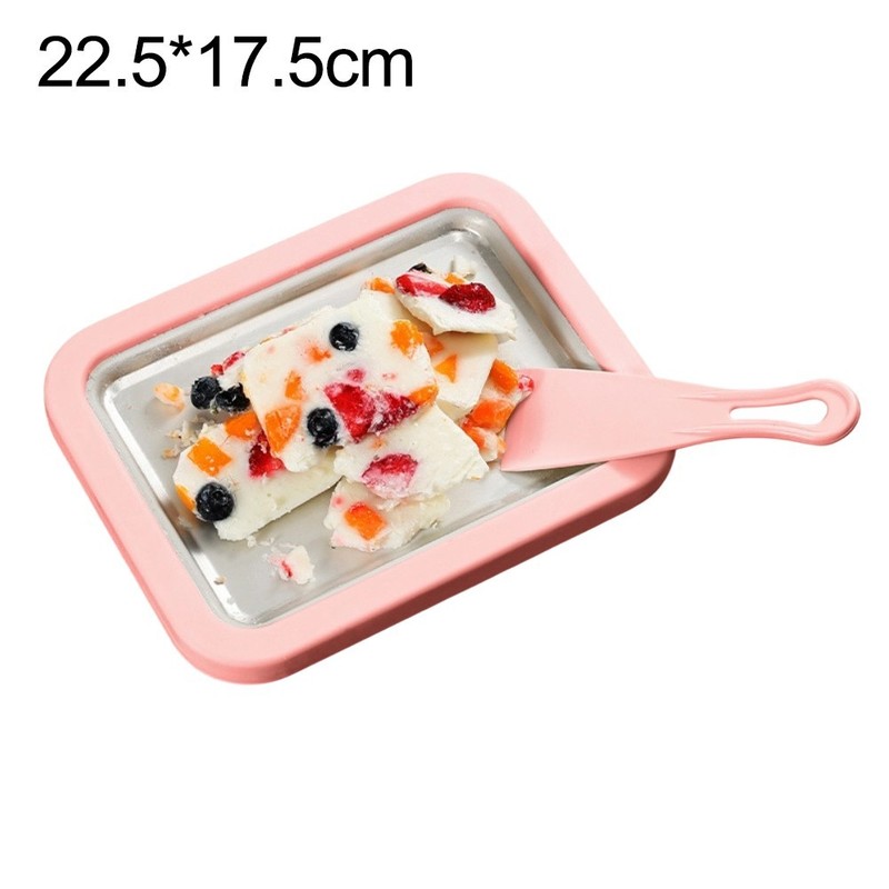 AtHome Rolled Ice Cream Maker Kit with 2 Scrapers Stainless Steel Tray gallery
