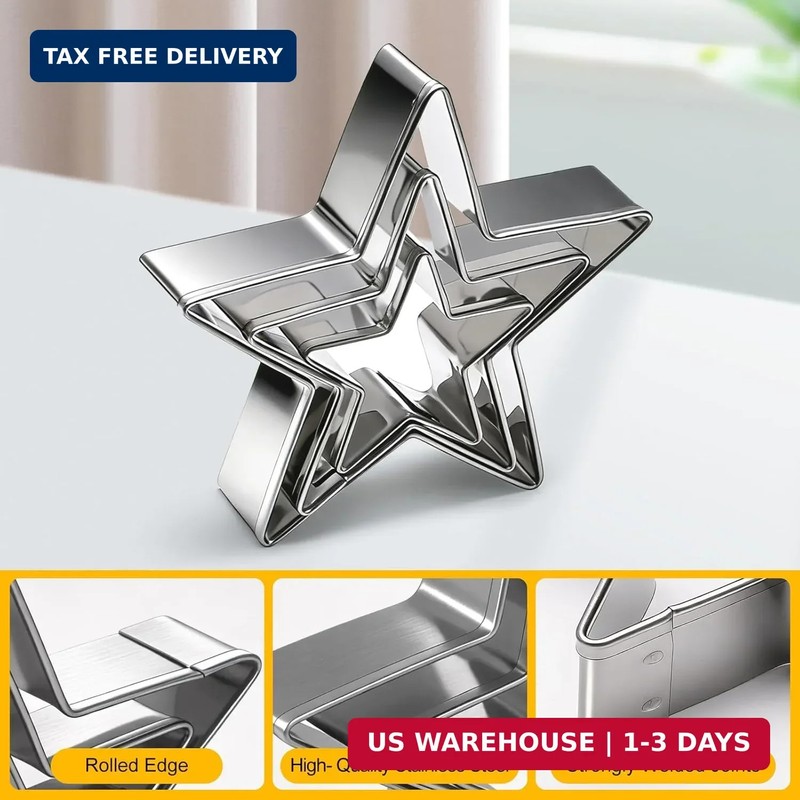12 Pcs Professional Stainless Steel Cookie Cutters Set - Heart, Flower, Round, S gallery