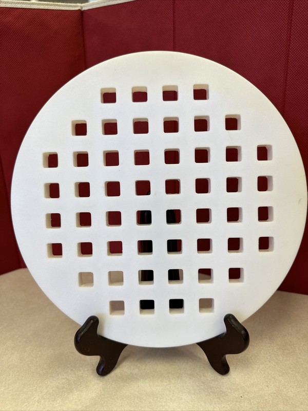 Vtg White Lattice Pie Top Pastry Crust Cutter Pattern 9 5/8” Dough Fondant gallery