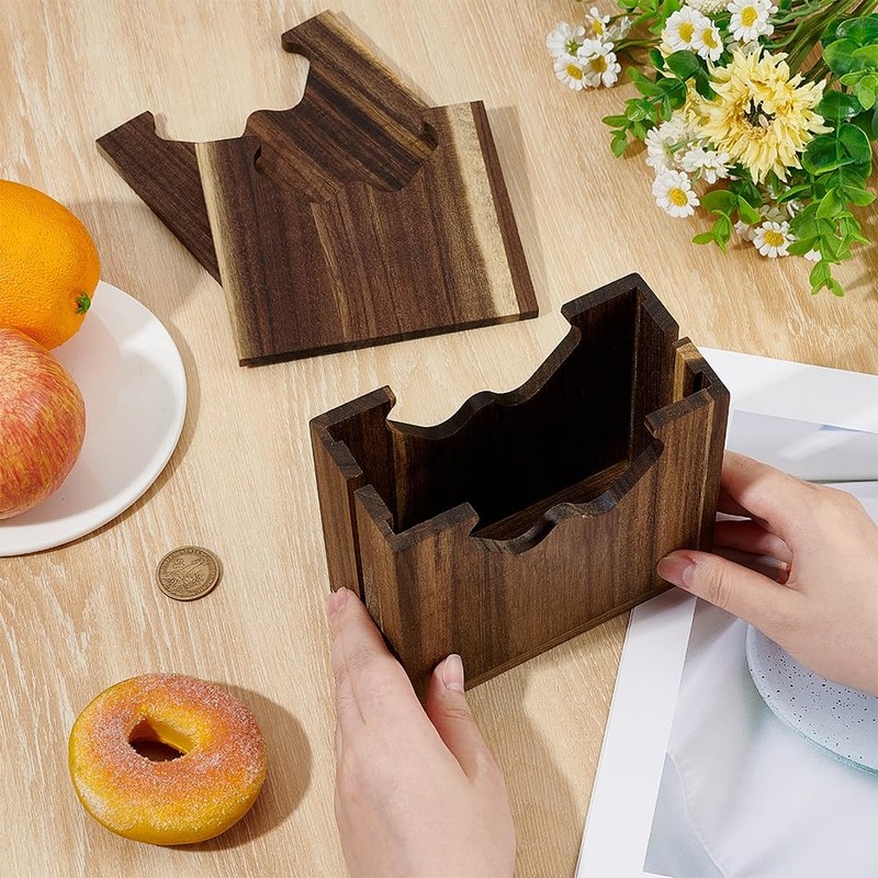 Premium Acacia Adjustable Wood Bagel Slicer Holder for Slicing, Handcrafted D... gallery