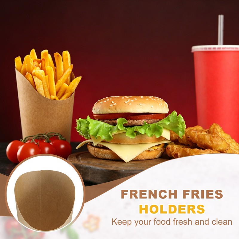 50Pcs French Fries Holder, 16oz Disposable Paper Charcuterie Cups, Brown gallery
