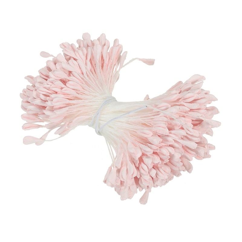 2.5mm Double Heads Flower Stamen, 340 Pcs Artificial Flower Stamen Pistil, Pink