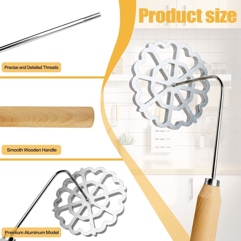Bunuelos Mold Set with Wooden Handle Lotus Flower Cookie Maker 4.7 Inch gallery