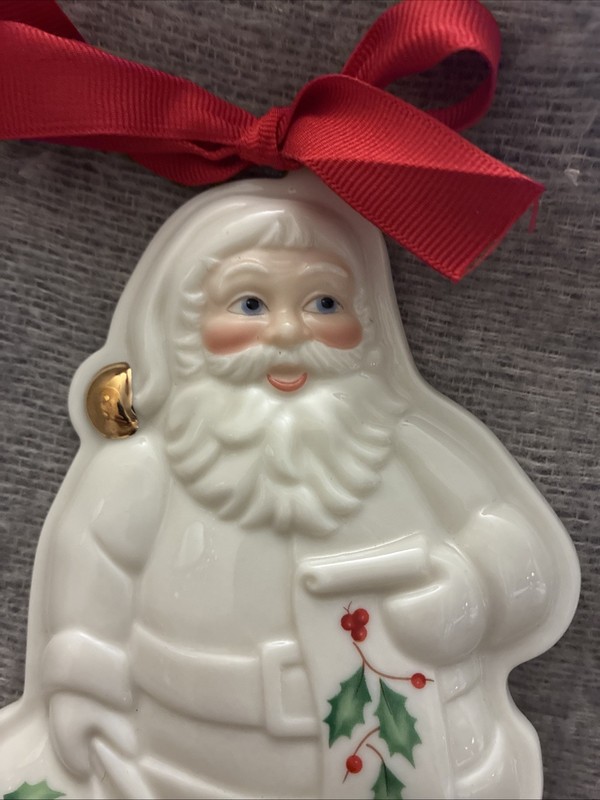 Lenox Holiday Santa with Sack Cookie Press Porcelain 4x6 Ornament gallery