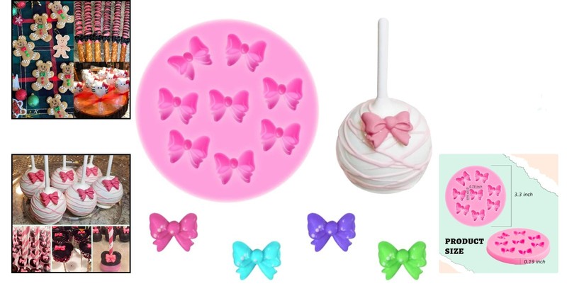 8 Mini Silicone Fondant Bow Molds - Perfect for Cake Decorating & Gifts gallery