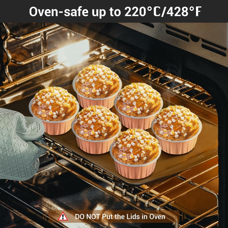EUSOAR Muffin Cups for Baking, 200pcs 5oz Cupcake Liners Foil Mini Aluminum P... gallery