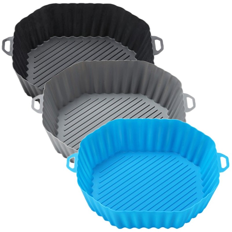 3 Pcs Silicone Air Fryer Baking Liners Microwave Oven Pads Octagonal Shape gallery