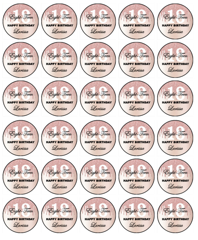 18th Birthday Edible Cupcake Toppers – Icing Birthday Cake Party Decorations gallery