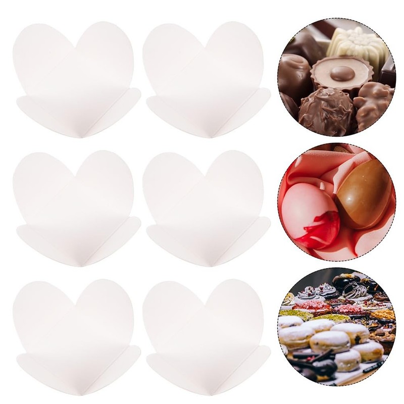 Paper Truffle Cups 200pcs Dessert Trays White Truffle Liners Wrappers Truffle... gallery