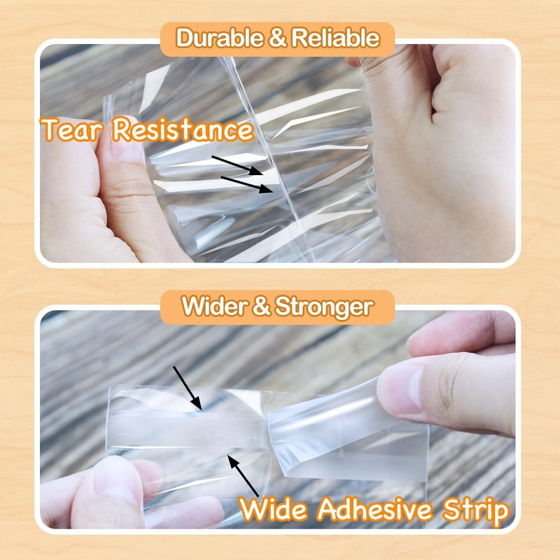100× Clear Self Sealing Cellophane Bags Cookie Bags Resealable Cellophane Bag US gallery