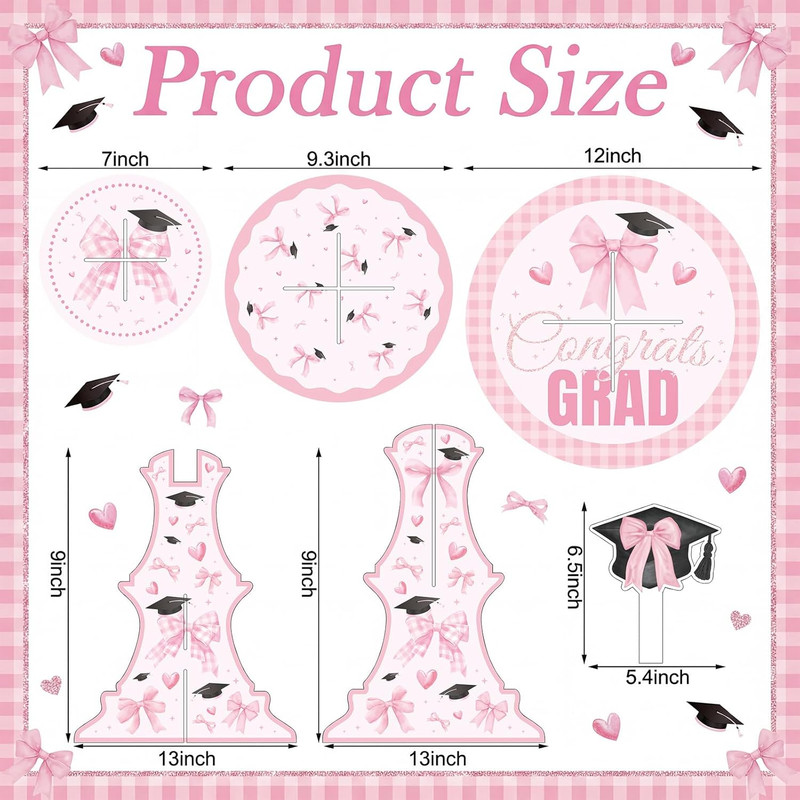 2 Set 3 Tier Pink Bow Graduation Cupcake Stand for 24 Cupcakes Pink Graduation C gallery