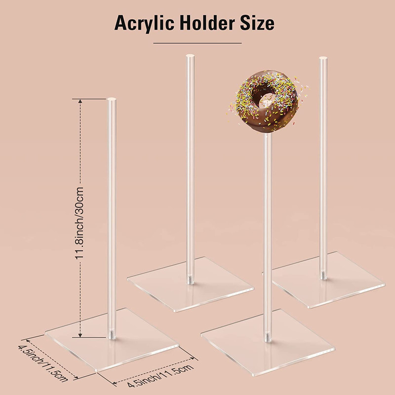 Suneerplay Donut Stand Acrylic 4 Pack, Clear Bagel Holder Stand, Donut Tower Sta gallery
