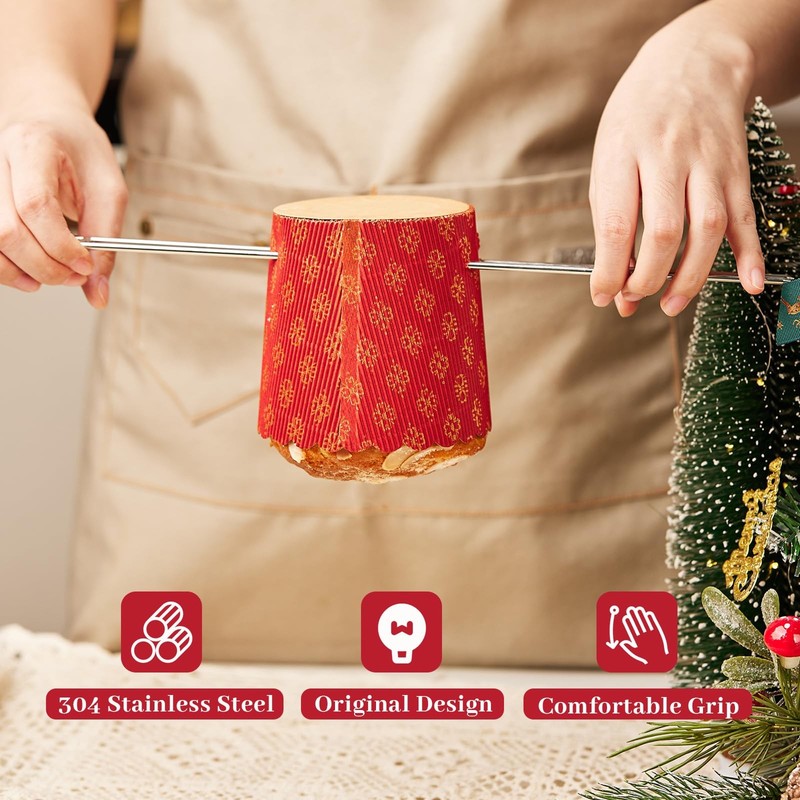 5-Pack Stainless Steel Panettone Pins with Storage Pouch - 15.75" Heavy-Duty ... gallery