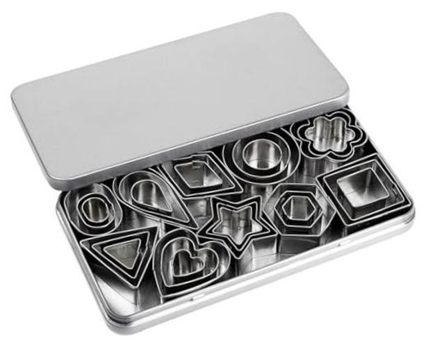 Mini Cookie Cutter Set, 30 Tiny Stainless Steel Cookie Stamps of Rectangle