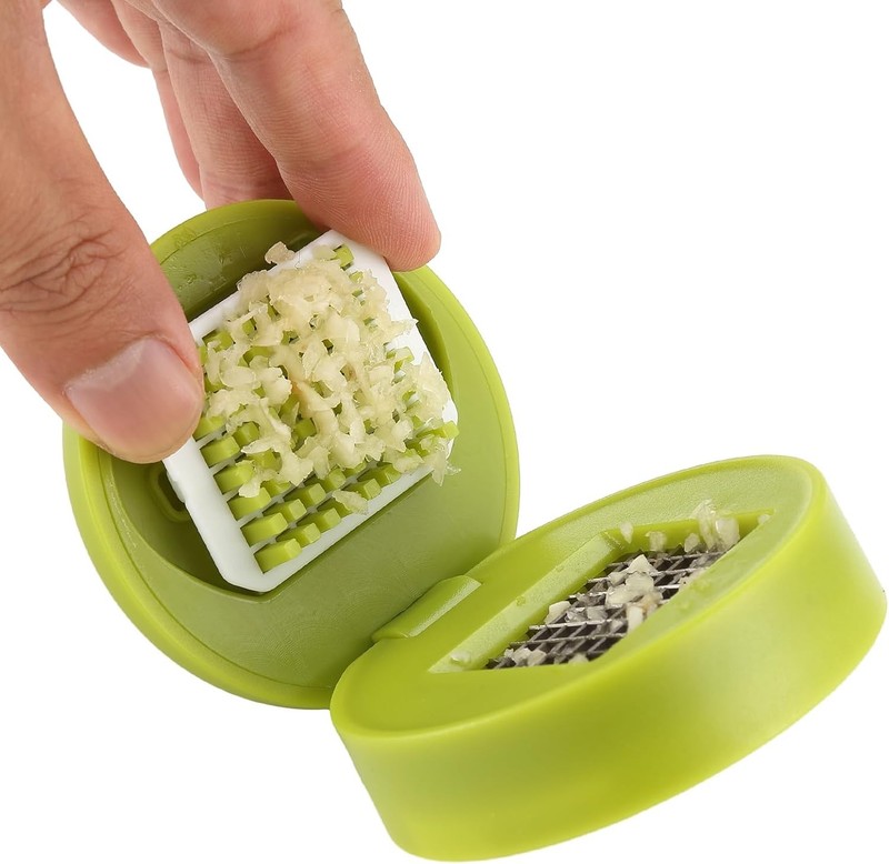 2PCS Garlic Presses, Chopper, Stainless Steel Blades Cutter, Green gallery