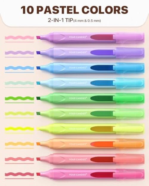 Cute Pastel Highlighters, 10 PCS Highlighters Assorted Colors, Soft Chisel gallery